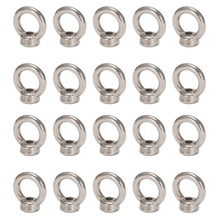 

20 Pcs Hex Screw Eyebolt Bolt Eyebolt Silver M6 6mm