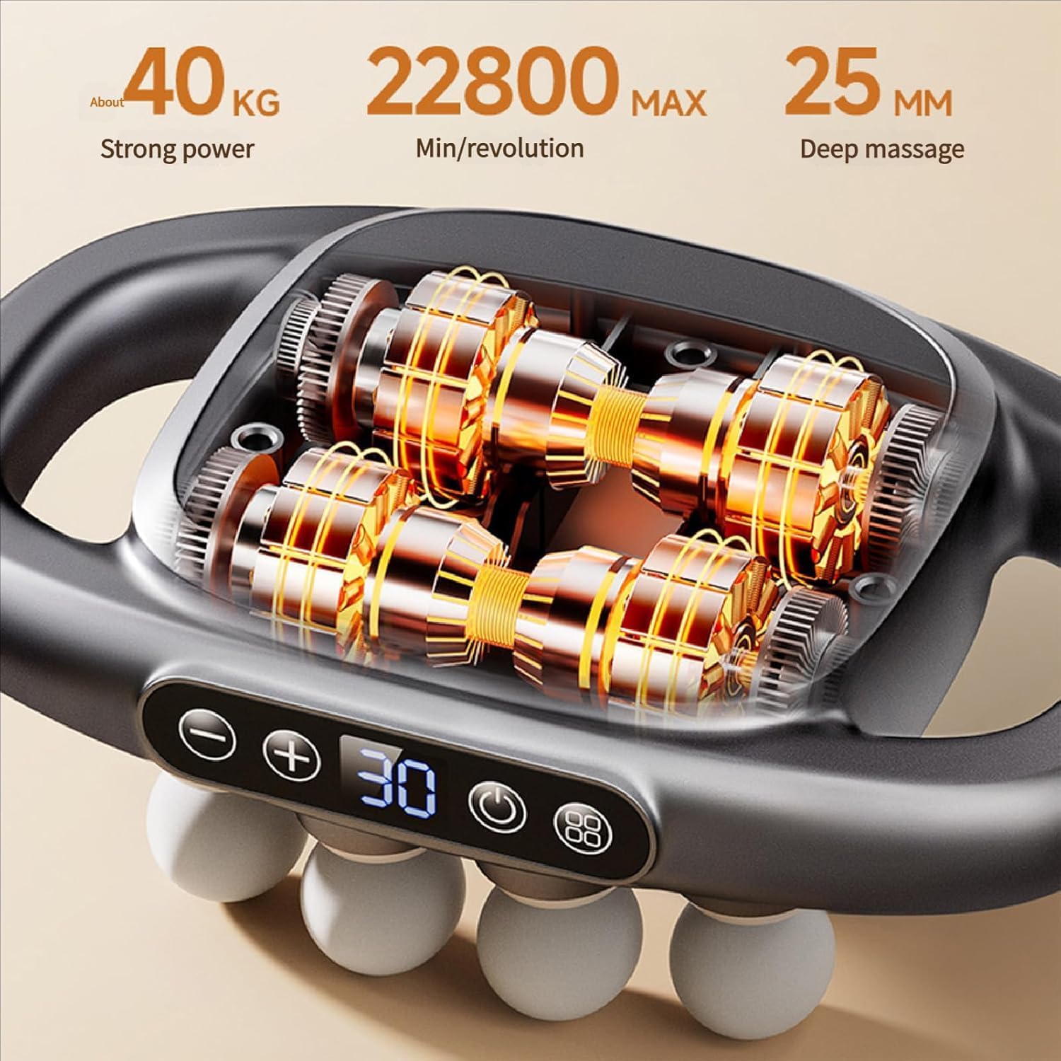 Verniqo Massager, Husband 2.0 by Verniqo Health, 16 Head Massage Gun deep Tissue, 30 Intensity Levels & 3 Smart Modes, for Neck, Shoulders, Upper Arms, Buttocks