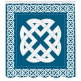thumbnail image 3 of Celtic Shower Curtain, Everlasting Knot Motif Representing Four Elements Earth Fire Water and Air, Fabric Bathroom Set with Hooks, 69W X 75L Inches Long, Petrol Blue White, by Ambesonne, 3 of 3