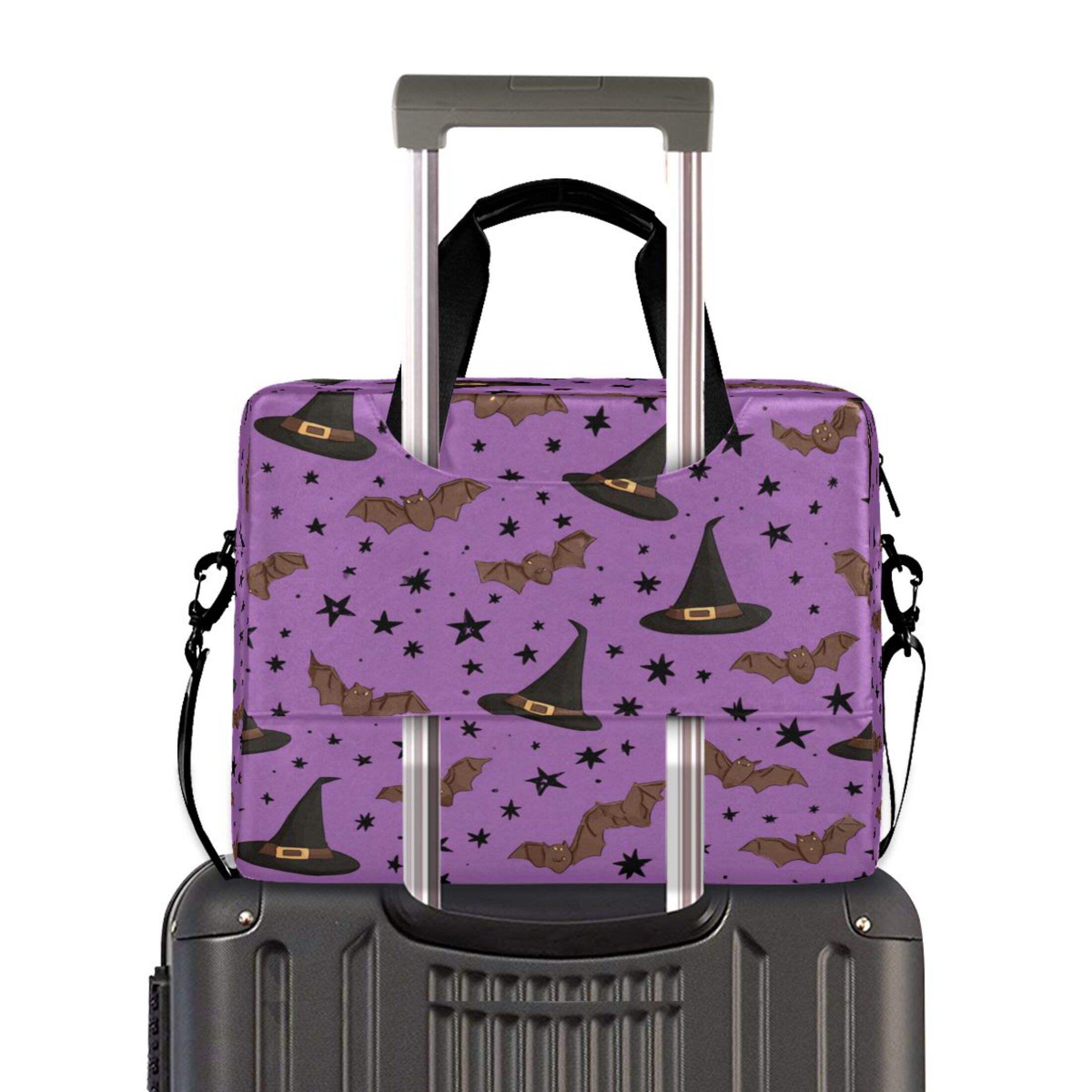 16" Laptop Tote Bag Laptop Sleeve Case Computer Briefcase for Work & Travel Black Hat and Brown Bat