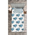 thumbnail image 3 of Ambesonne Ocean Quilted Bedspread Set 2 Pcs, Sea Fierce Wild Shark, Twin Size, Blue White, 3 of 3