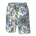 thumbnail image 5 of Kll Flowers And Butterflies Men'S Casual Summer Beach Shorts Hawaiian Shorts With Pockets-3x-Large, 5 of 9