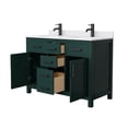 thumbnail image 3 of Wyndham Collection Beckett 48" Wood Double Bathroom Vanity in Green/Matte Black, 3 of 6