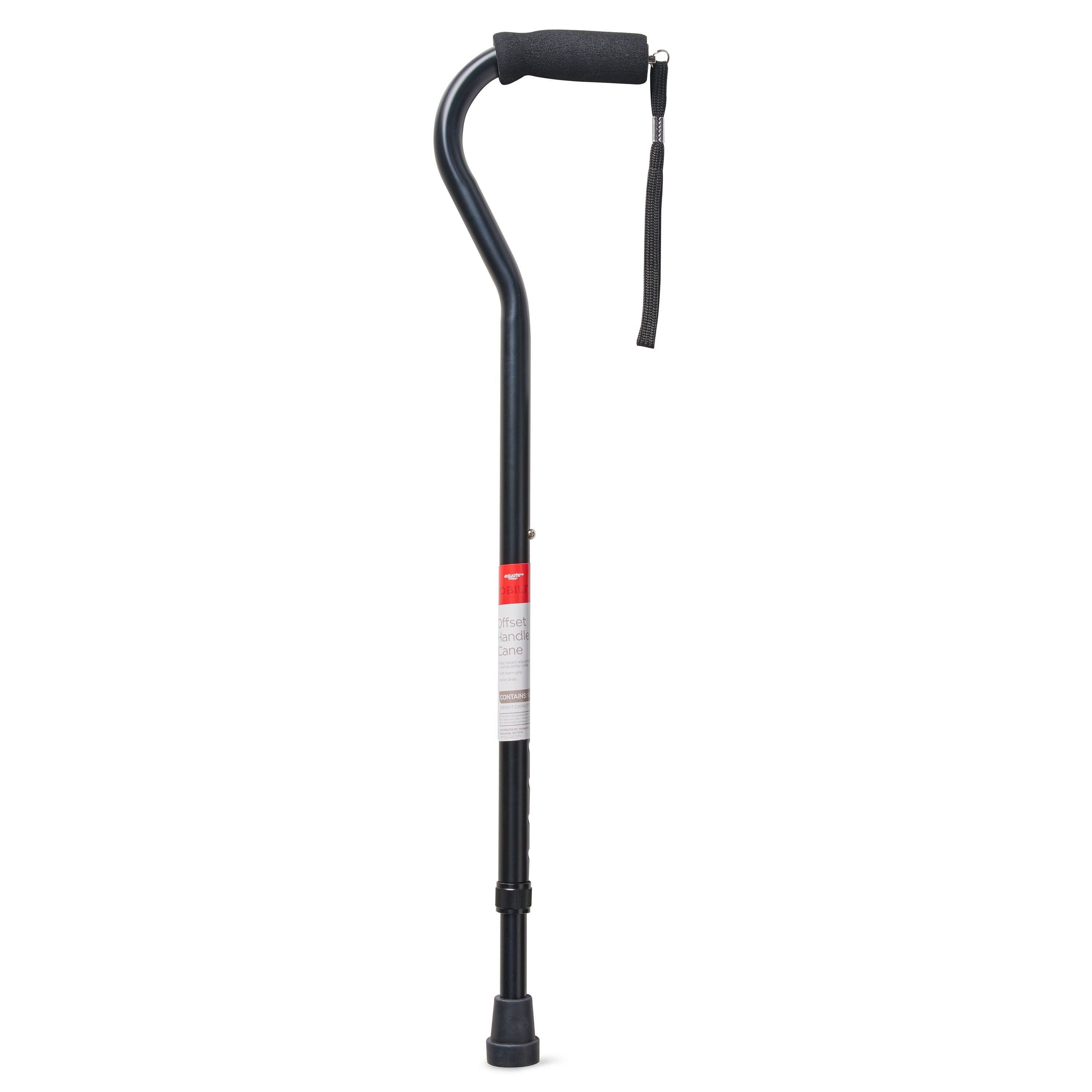 その他 cane McKesson Black Steel Offset Handle Cane, Adjustable Height 29.75