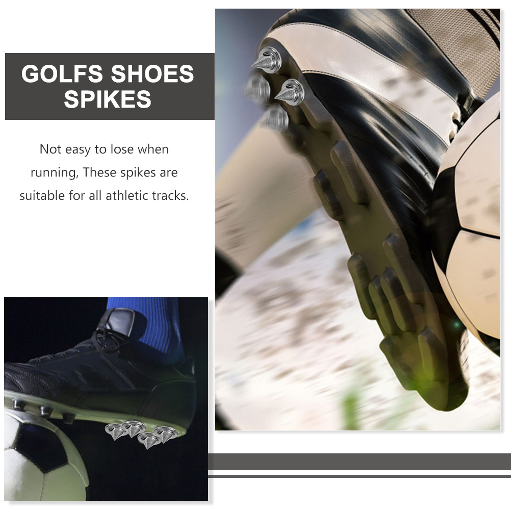 Nicehomfit Golf Shoes Spikes Silver Hard Steel Track and Field Anti-Slip 4Sets