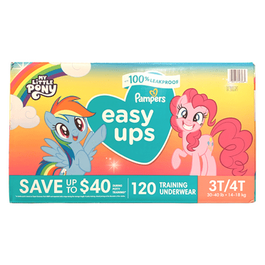 Pampers Easy Ups Training Underwear My Little Pony Size 3T/4T (30-40 lb) 120 count