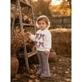 thumbnail image 3 of Happy Town Infant Baby Girl Long Sleeve Sweatshirt Flare Pants 2-Piece Set Fall Winter Toddler Girl Outfits, 3 of 7