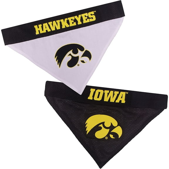 Pets First Collegiate Iowa Reversible Bandana -Home & Away Mesh & Premium Embroidery For Dogs & Cats
