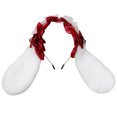 thumbnail image 1 of Diadema con orejas de conejo peludo, aro para el pelo, lazo de encaje de Lolita, tocado de mucama, disfraz de Navidad, pinzas para el pelo de conejo, 1 of 5