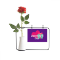 thumbnail image 1 of Par de amor eterno el compañerismo Botella de decoración de jarrones colgantes de flores rosas artificiales, 1 of 3