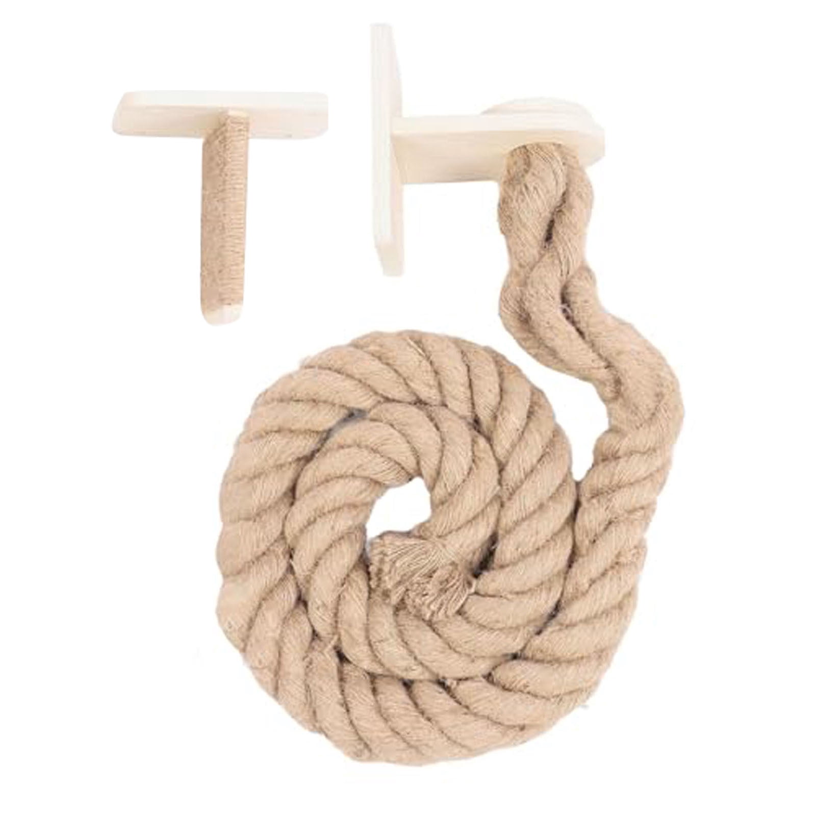 Wall Mounted Cat Climbing Rope & Ladder, Extra Wide Base Sisal Jute Rope Toy for Large Cats, Ceiling Mounted Kitten Scratching Pole for Indoor Outdoor Play, Jumping, Exercise, and Resting Perch