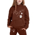 thumbnail image 2 of XUELUO Toddler Girls Outfit Sets White Dog Handshake Pattern Hoodie & Jogger Pants Cute Athleisure Spring Comfort Clothes, 2 of 3