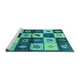 thumbnail image 2 of Ahgly Company Machine Washable Indoor Rectangle Oriental Turquoise Blue Industrial Area Rugs, 4' x 6', 2 of 4