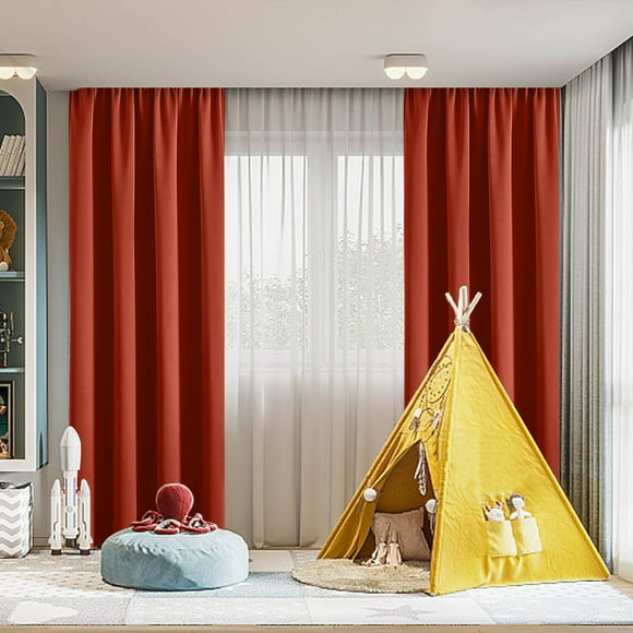 Curtain 63x52" Blackout Curtain Panel Pair Darkening Thermal Insulated Bedroom Curtains for Sleep(Pink) Rkxzt