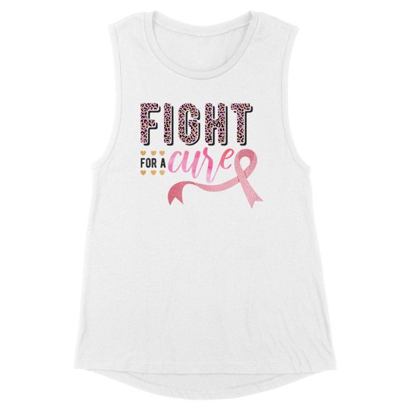 Fight for a Cure Women's Muscle Tank Large White