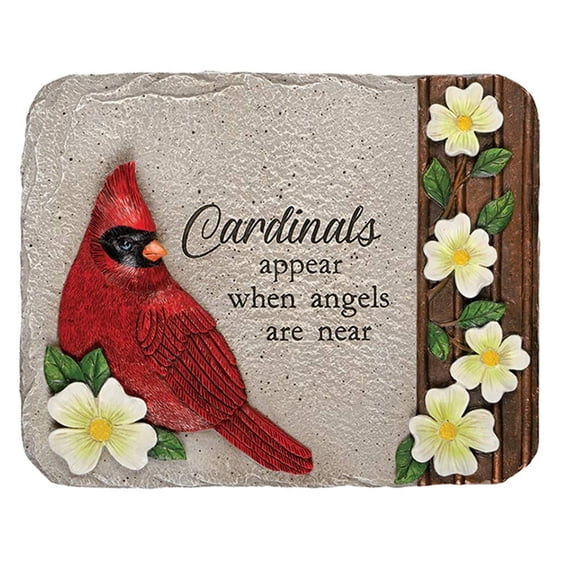 Carson Cardinal Memorial Garden Stone – “Cardinals Appear When Angels Are Near” Remembrance Décor