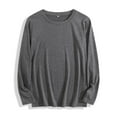 thumbnail image 3 of Mgmyaa Long Sleeve T-Shirts for Women Solid Casual Crew Neck Loose Basic Tee Top, 3 of 6