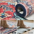 thumbnail image 6 of Lalado 8ft x 10ft Area Rugs for Living Room Washable Rugs Boho Floral Carpet Soft Low Pile Non-Slip Rug for Bedroom Dining Room Indoor Vintage Home Decor, Red, 6 of 11
