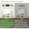thumbnail image 2 of 4-Light Bathroom Light Fixtures, Brown Vanity Lighting Fixtures with Clear Glass Shades, Modern Bathroom Wall Lamp for Mirror Living Room Cabinet Bedroom, 2 of 14