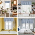 thumbnail image 6 of Rod Pocket Window Valances Blue White Vertical Stripes Short Kitchen Curtains Classic Geometric Art Window Treatment Drapes for Bedroom Bathroom Living Room 42x12In,1 Panel, 6 of 9