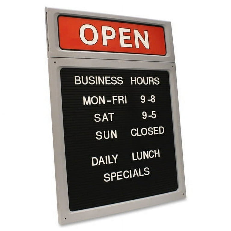 Message/Business Hours Sign, 15 x 20.5, Black/Red Message/Business Hours Sign, 15 x 20.5, Black/Red