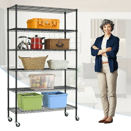 

SAYFUT 6 Tier Wire Shelving Unit Metal Shelf Rack 2100 LBS Capacity 18 x48 x82