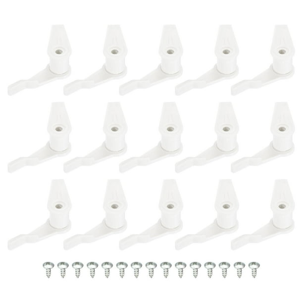 Uxcell Clips de Pantalla de Techo de 4.5mm Fijación de Ganchos Accesorios de Luz Plástico Blanco 15 Pares