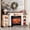 White & Brown, variant on LGHM 72" Fireplace TV Stand with 3-Sided Glass Electric Fireplace & Charging Station & LED Lights for TVs up to 80", Black