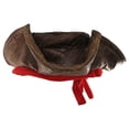 thumbnail image 2 of PMU Caribbean Pirate Costume Tri-Corner Distressed Brown Hat - Costume Accessory, Pack of 1, 2 of 5