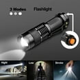 thumbnail image 3 of KOMI LED Torch,2 Packs of Mini LED Flashlights,Super Bright 350 Lumens 3 Modes Zoomable AA Battery Powered Torch Light with Clip for Fishing Camping Outdoors(Battery No Included), 3 of 7