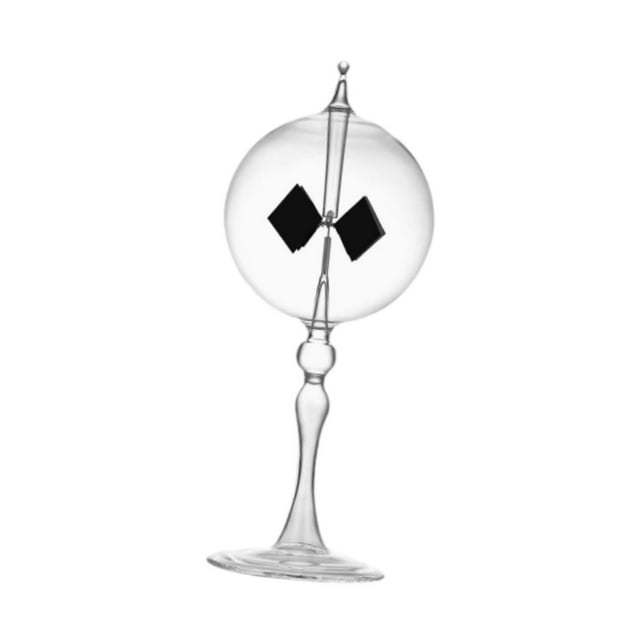 pitrice Solar Crookes Radiometer Glass Desktop Ornament for Entrance Shelf Yellow Bookshelf Clear 9x21 cm