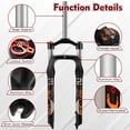 thumbnail image 2 of BUCKLOS 26 x 4.0 inch Fat Bike MTB Suspension Fork, 100mm Travel Spacing Hub 135mm 1 1/8 Straight Tube Manual Lockout 9mm QR Oil Spring Front Forks, fit Snow Beach XC Mountain Bike, 2 of 7