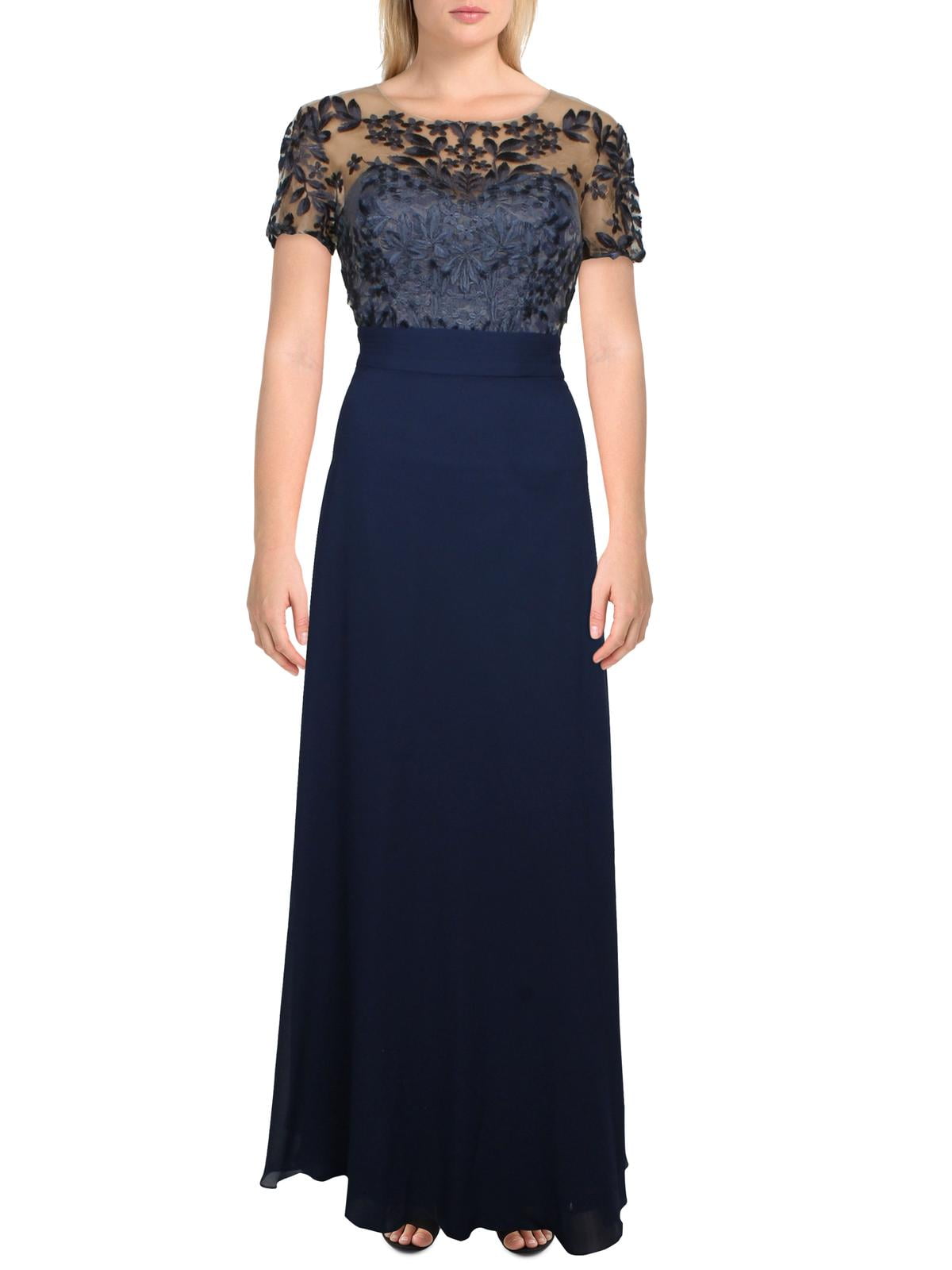 floral embroidered evening dress js collections
