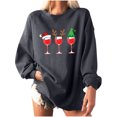 thumbnail image 1 of CEHVOM Women Christmas Print Loose O-Neck Long-Sleeved Fleece Oversized Sweatshirt Pullover, 1 of 8