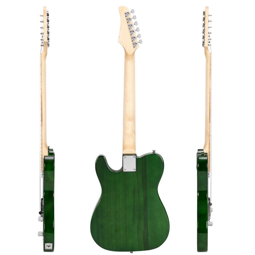 Glarry 6-Strings 22 Frets Electric Guitar with Bag,Plectrum,Strap,Wire,Tool,Green