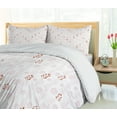 thumbnail image 5 of Ambesonne Pastel Duvet Cover Sets, Soft Hatches and Leaves Art, 2-King, Blush Rust and White, 5 of 7