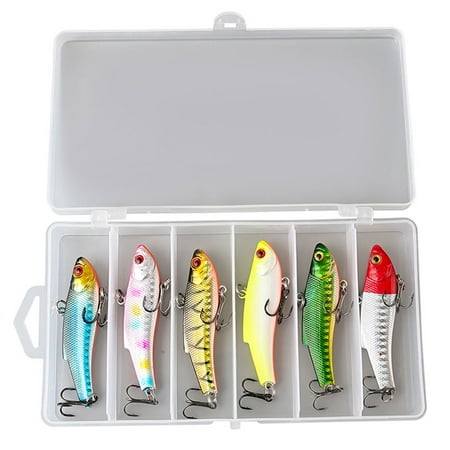 KGOTA 6pcs/box Fishing Lure Vibration Artificial Hard Baits 7cm 16g Swimbait Fishing Bait for Bass Pike Perch Pesca