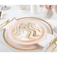 Impresserve Curve Collection Disposable Plastic Plates, White & Gold, 9 ...