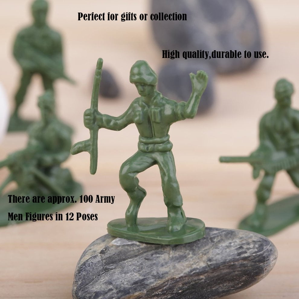 100pcs Toy Model Soldiers Plastic Figures Combat People 12 Poses Model Kits 