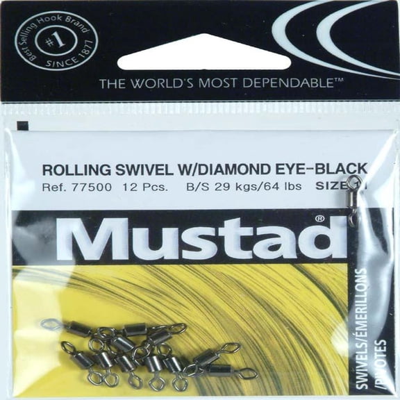 Mustad Diamond Eye Swivel Size 11 12Pk - KEY-PD