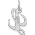 thumbnail image 3 of Sterling Silver Rhodium-Plated Fancy Script Letter L Initial Charm Made In United States qc5086l, 3 of 5