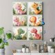 thumbnail image 4 of Qisvanset 12x16 Inch Pink Girl Dinosaur Canvas Wall Art, Cartoon Dino Theme Kids Room Wall Decor, 4 of 5