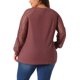thumbnail image 3 of Blusas T-Shirts de Manga Larga de Encaje para Mujeres de Talla Grande Agnes Orinda 2X Color Púrpura Rojo, 3 of 6