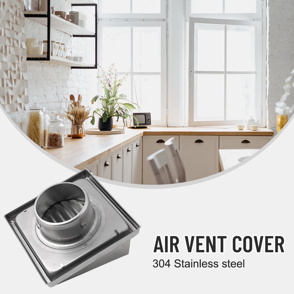 4'' 100Mm Wall Air Vent Outlet Stainless Steel Metal Cover Exhaust Grille External Extractor Wall Vent