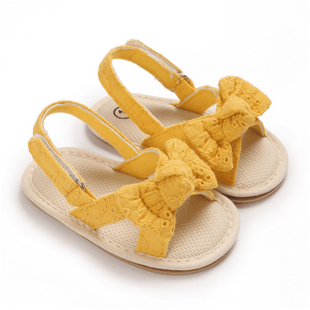 Loliuicca Baby Girl Summer Sandals Bow Open Toe Soft Sole Shoes for Daily