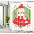 thumbnail image 5 of Ambesonne Christmas Shower Curtain, X'mas Candy Cane Snowman, 69"Wx84"L, Pistachio Green Vermilion, 5 of 5