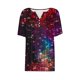 thumbnail image 4 of Fiudx Liquidación de Ahorros de Verano Blusa de Manga Corta Estampada a La Moda para Mujer, Blusas Informales con Cuello Redondo, 4 of 4