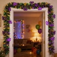 thumbnail image 2 of YingYouFu Mardi Gras Tinsel Garland Decorations, Green Gold Purple with Fleur-De-Lis Chunky Glittery Holiday Hanging Tinsel Decorations for Carnival Parade Car Party Supplies Home Decor, 2 of 9