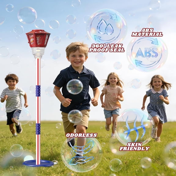 Automatic Bubble Machine with Lights & Music, Portable Bubble Blower for Kids, Outdoor Toy for Party Birthday Wedding(RED)