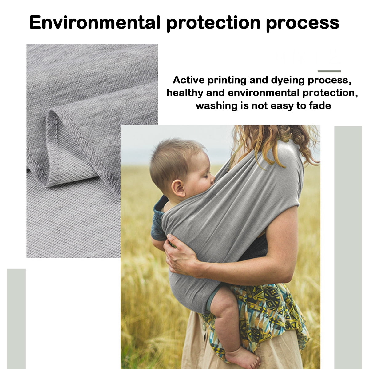 Flying Ideas Baby Wrap Carrier Breathable Baby Sling ,Hands Free Baby Carrier for Infant Newborn Gray